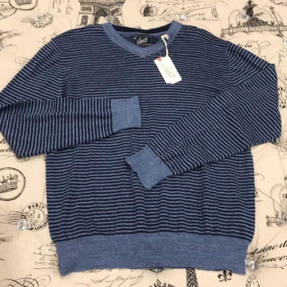 GRAYERS Bleecker Stripe V Neck Sweater - Picture 3 of 6